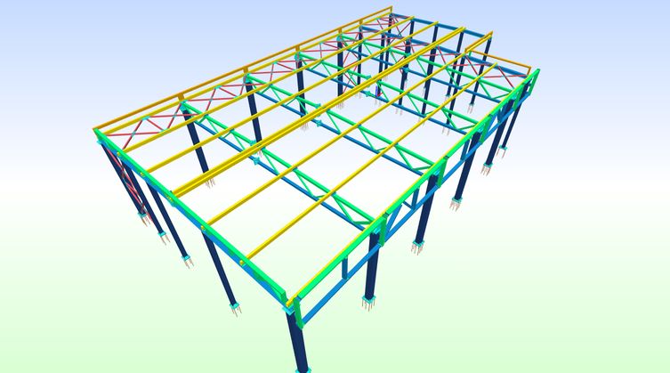 Structural steel access tower, steel detailing model