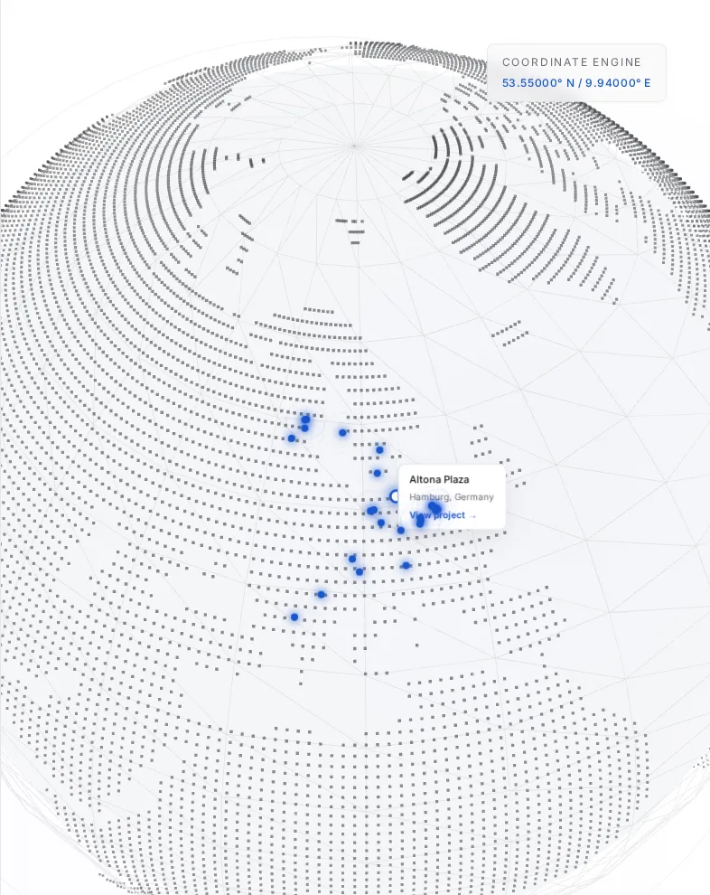 World map with NS Drafter project locations