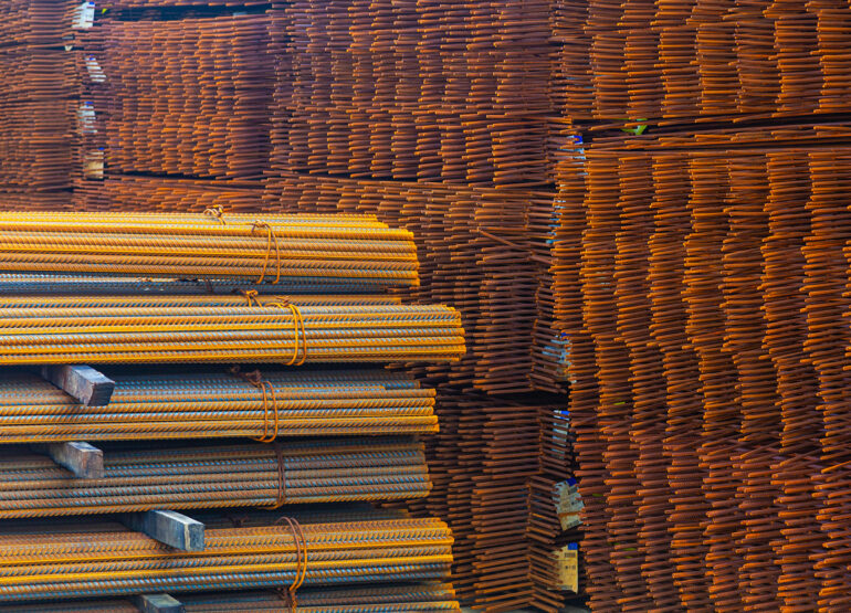 Rebar in open storage is suspectable to corrosion.