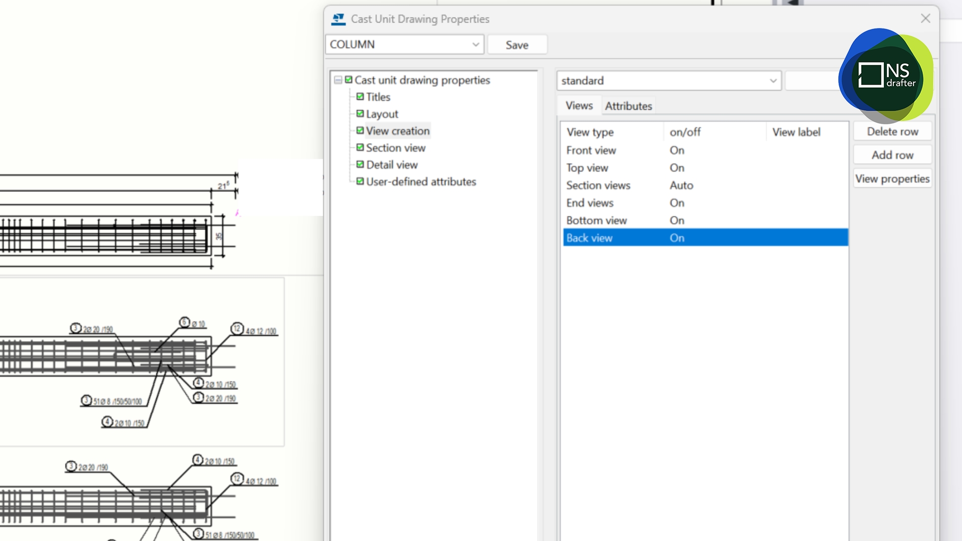Set up main views in Tekla.