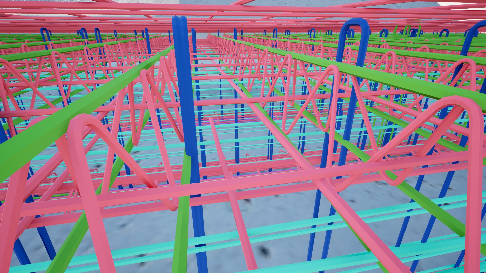 Precast bridge modeled in Tekla