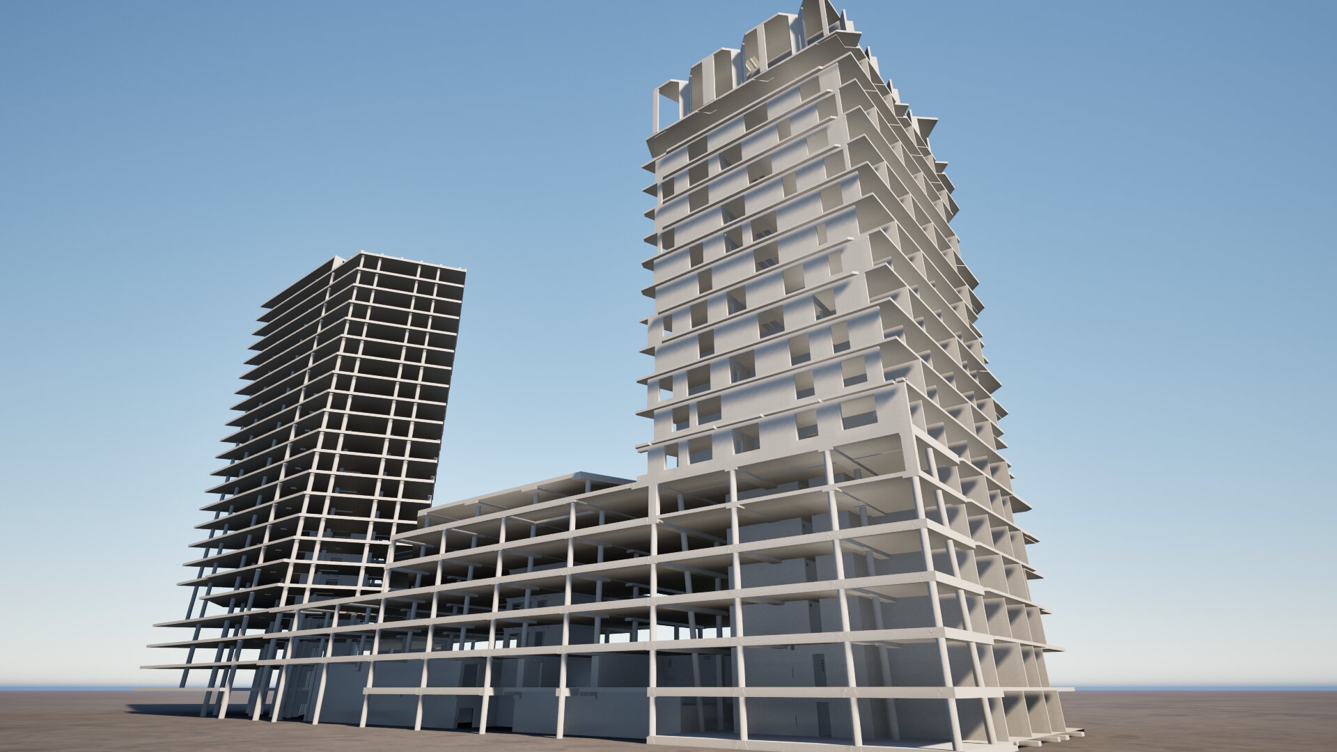 3D model of The Pulse project in Amsterdam showing complex mixed-use structure and structural elements I Vertical City in practice