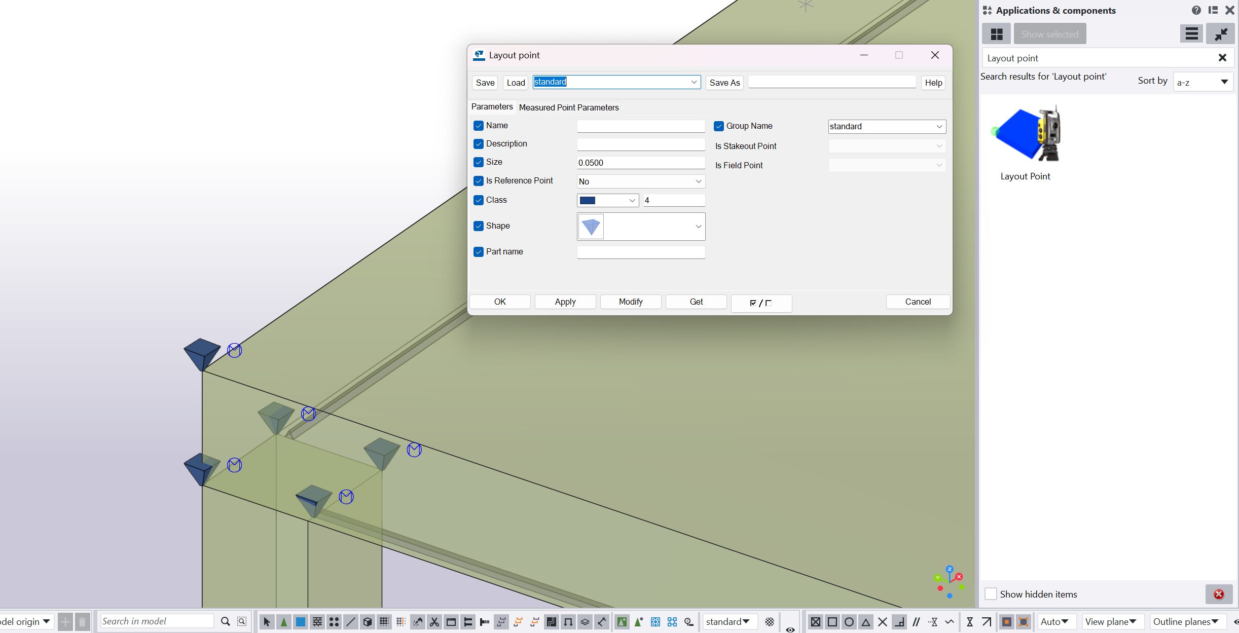 Layout point in Tekla structures