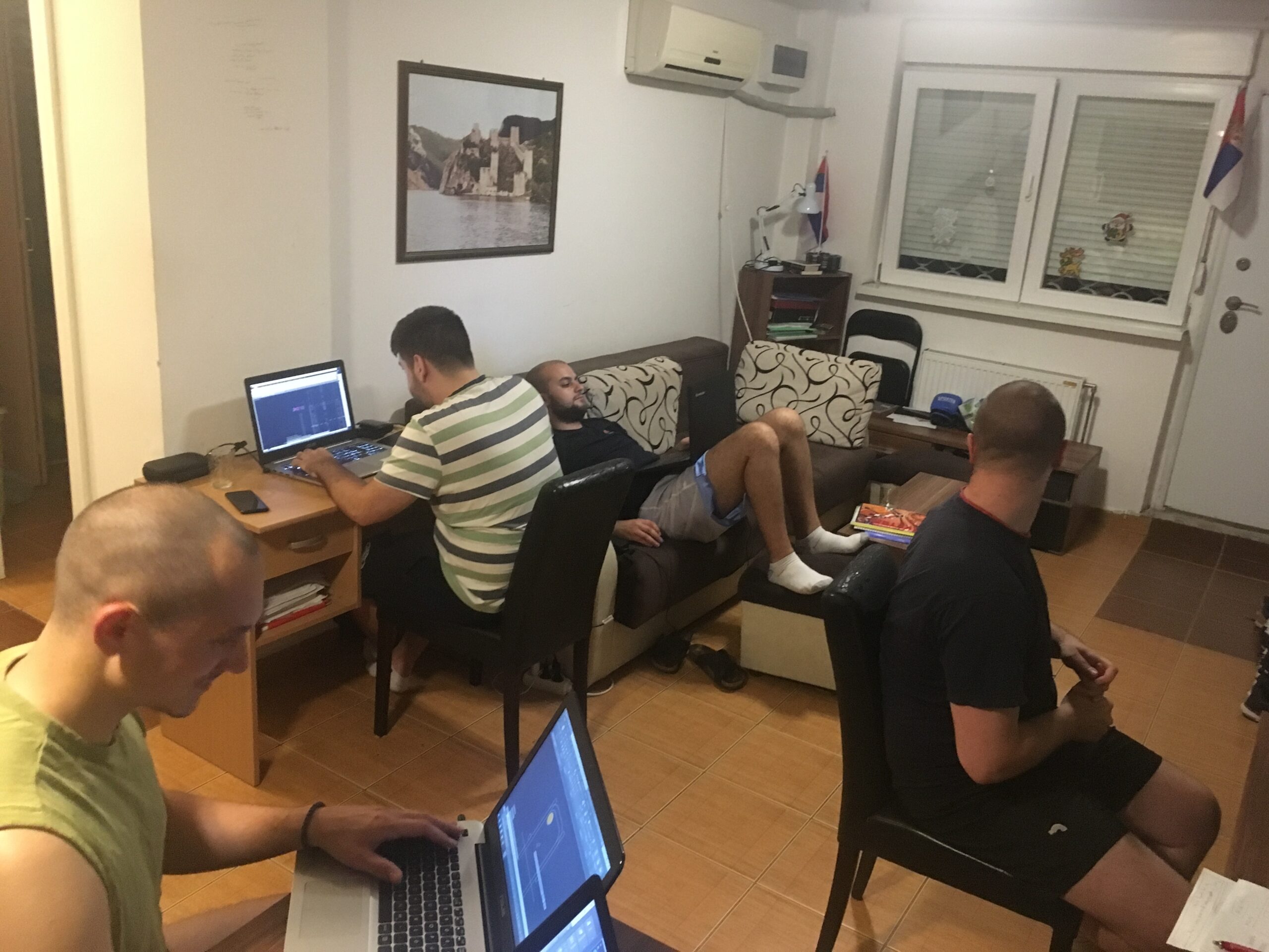 How we started: NS Drafter founders working from their apartment in 2018 on early rebar detailing projects.