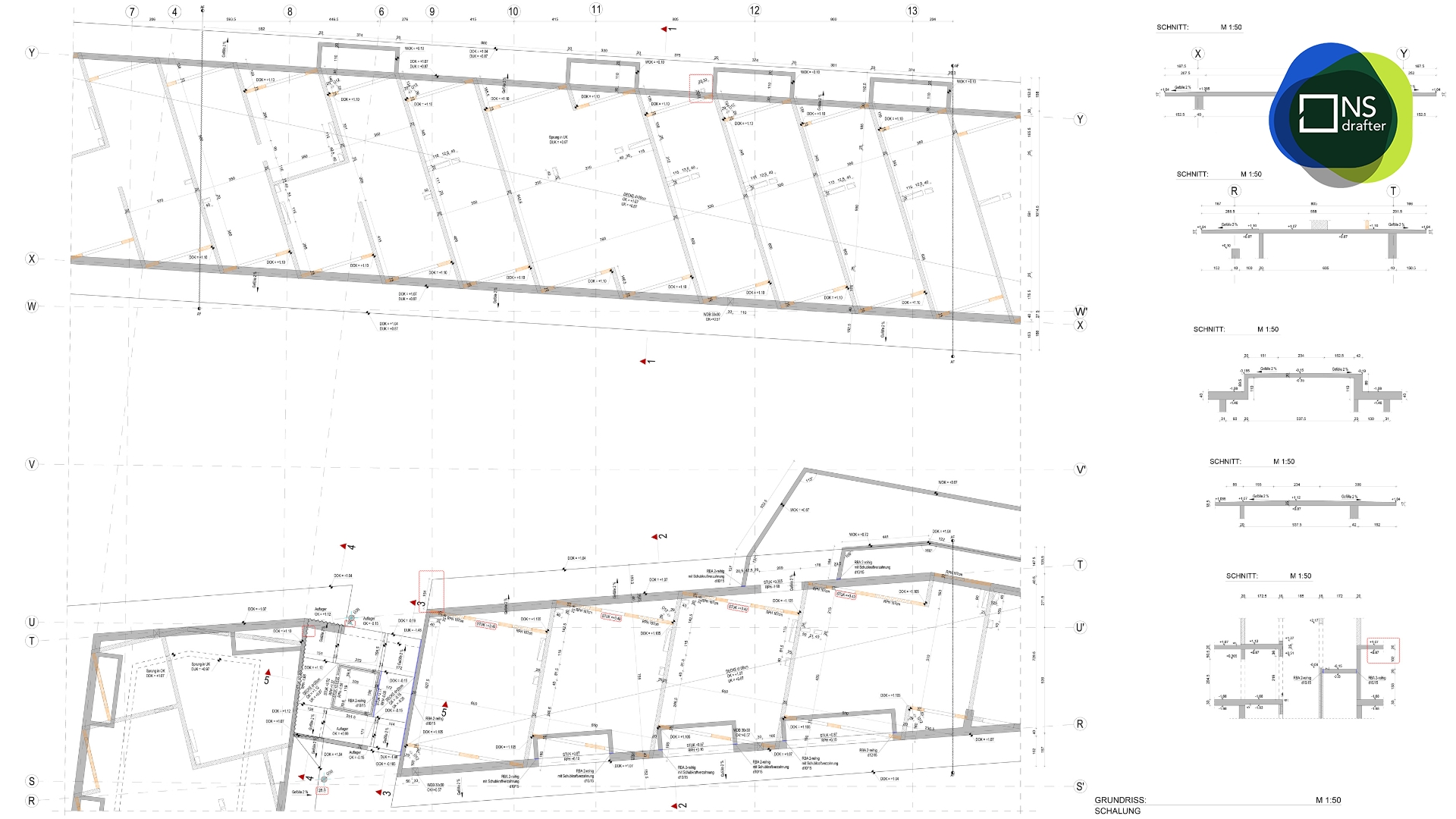 The formwork plan ensures alignment between structural design and site execution, and it is a critical prerequisite for the reinforcement detailing process.