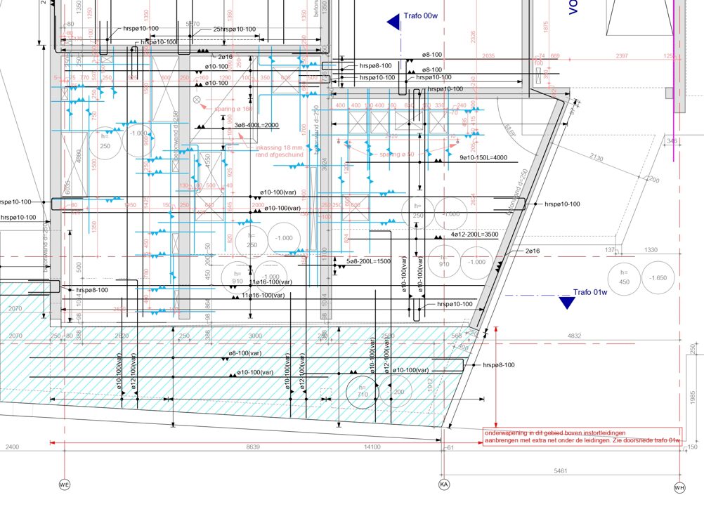 Shop drawing of a reinforced concrete slab