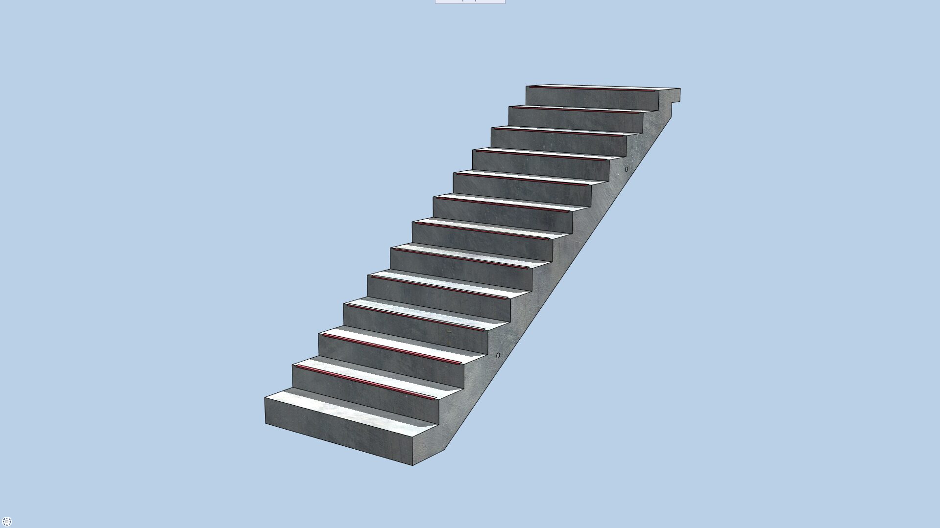 3D concrete model of prefabricated staircase with integrated landings — Tesla industrial Facility Berlin