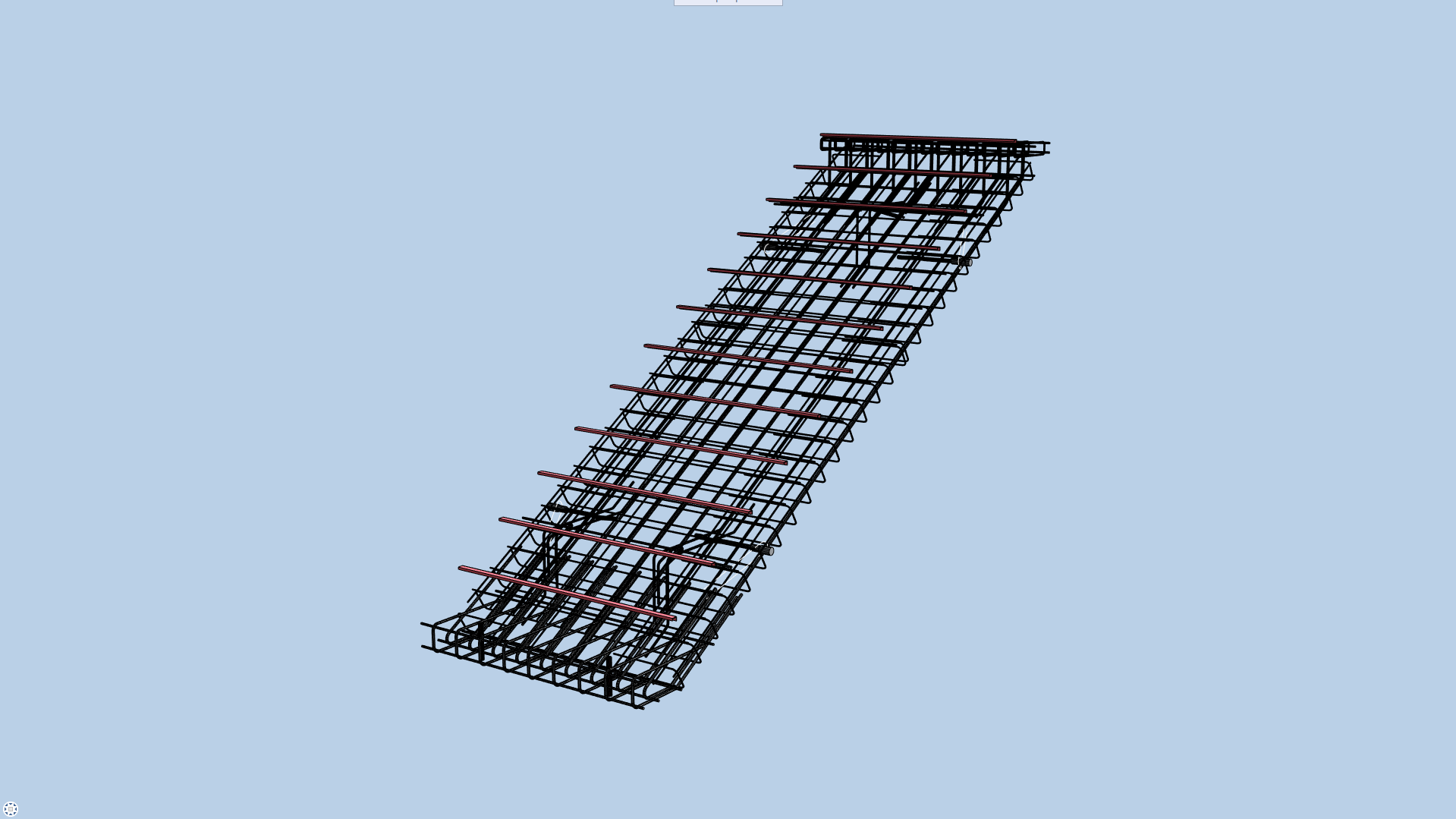 3D reinforcement model of prefabricated staircase showing full bar layout and anchor zone - Tesla industrial Facility Berlin