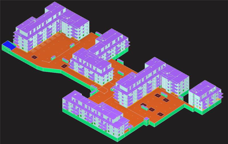 Structural Engineering Model | NS Drafter Structural engineering 3D model showing detailed structural system and load-bearing elements