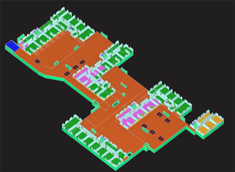 Ground floor structural layout highlighting slab design and column alignment