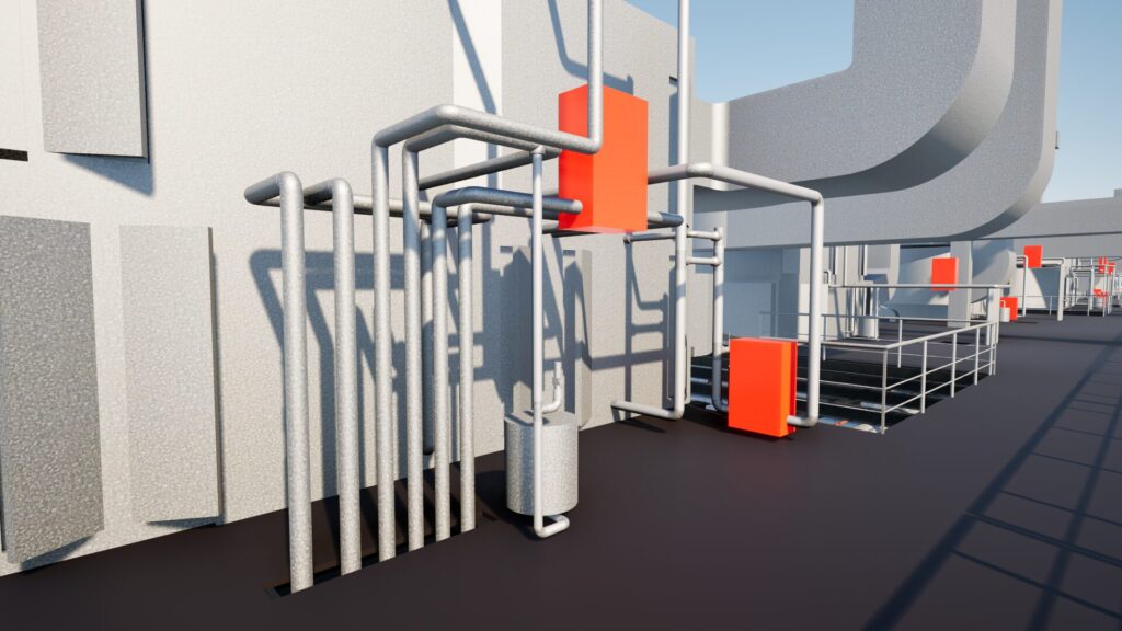 Image7 Ventilation, piping and electrical systems from a BIM coordination project